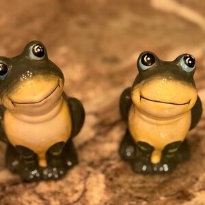 Adorable Ceramic Frog Salt and Pepper Shakers